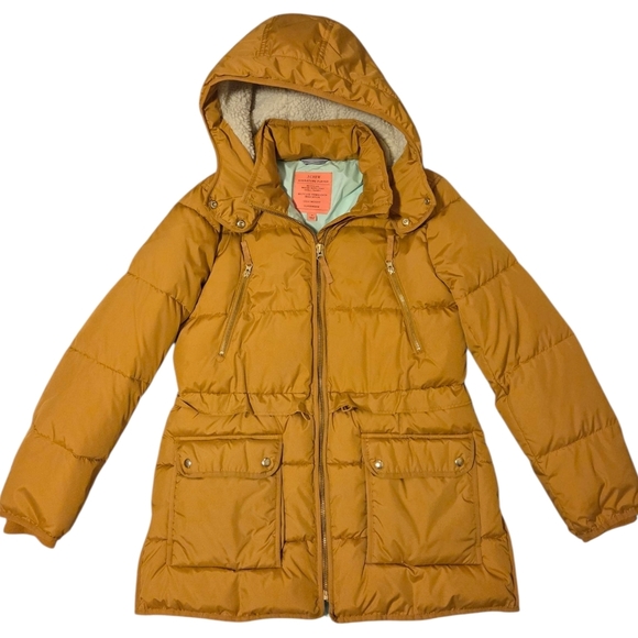 NWOT J. Crew Chateau Puffer Jacket Coat With PrimaLoft Yellow Gold AF012 Medium - Picture 3 of 13